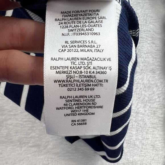 Polo Ralph Lauren XS Turtleneck Sweater Navy Striped Pullover Preppy Nautical - Picture 7 of 11